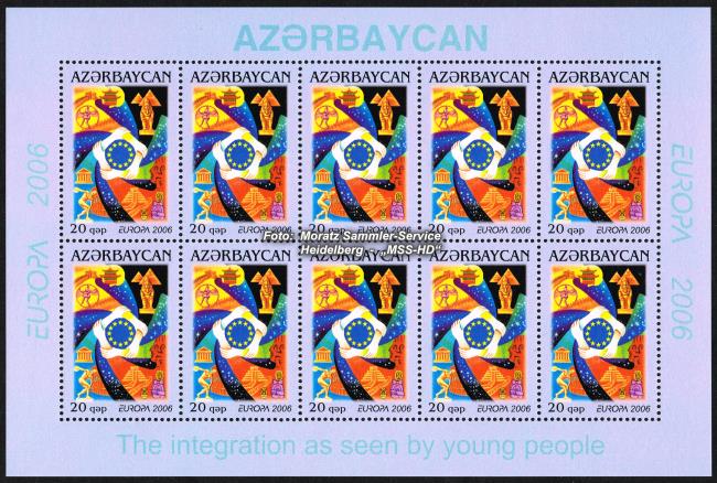 Briefmarken-Ausgabe Aserbaidschan: Europa CEPT 2006 - Integration - Kleinbogen