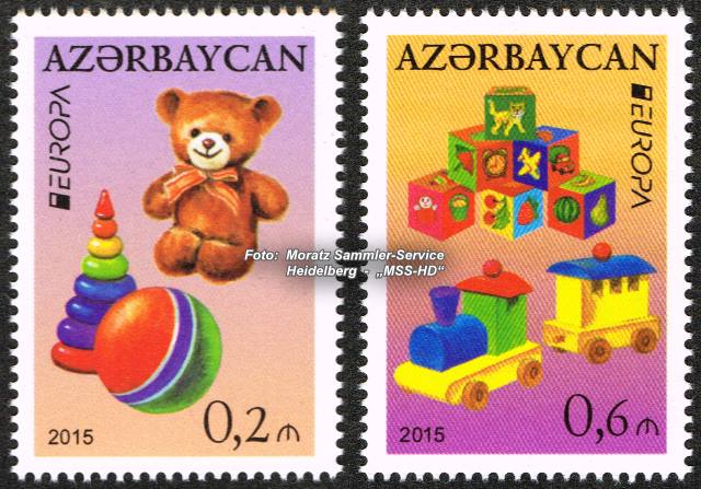 Stamp issue Azerbaijan: EUROPA CEPT   Companionship 2015 - Old toys