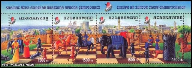 Briefmarken-Ausgabe Aserbaidschan: Europäische Schachmeisterschaft der Junioren, Baku