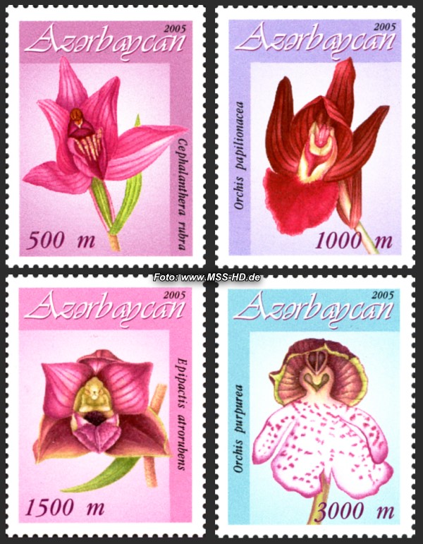 Stamp Issue Azerbaijan: Orchids - set