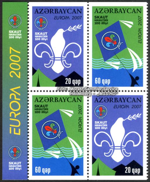 Briefmarken-Ausgabe Aserbaidschan: Europa CEPT Gemeinschaftsausgabe 2007 - Pfadfinder
