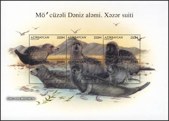 Briefmarken-Ausgabe Aserbaidschan: Kaspische Robbe, 378-83