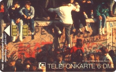 Dt. Telefonkarte O-210 aus dem Telefonkarten-Puzzle 'Brandenburger Tor 1989'
