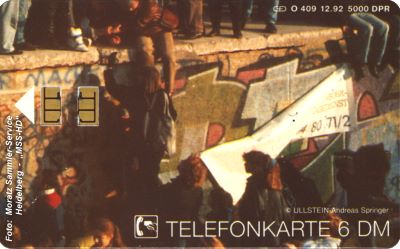 Dt. Telefonkarte O-409 aus dem Telefonkarten-Puzzle 'Brandenburger Tor 1989'