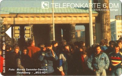 Dt. Telefonkarte O-489 aus dem Telefonkarten-Puzzle 'Brandenburger Tor 1989'