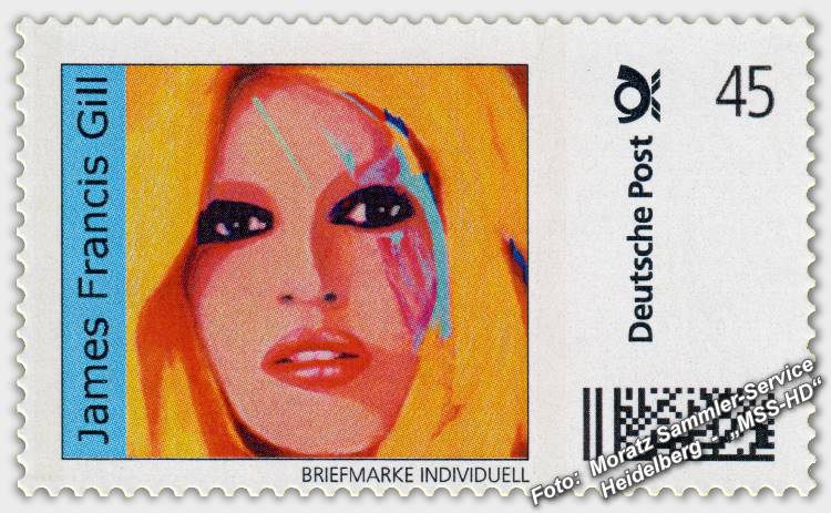 James Francis Gill - Briefmarke - postage stamp - „BB Beauty“ (Brigitte Bardot)